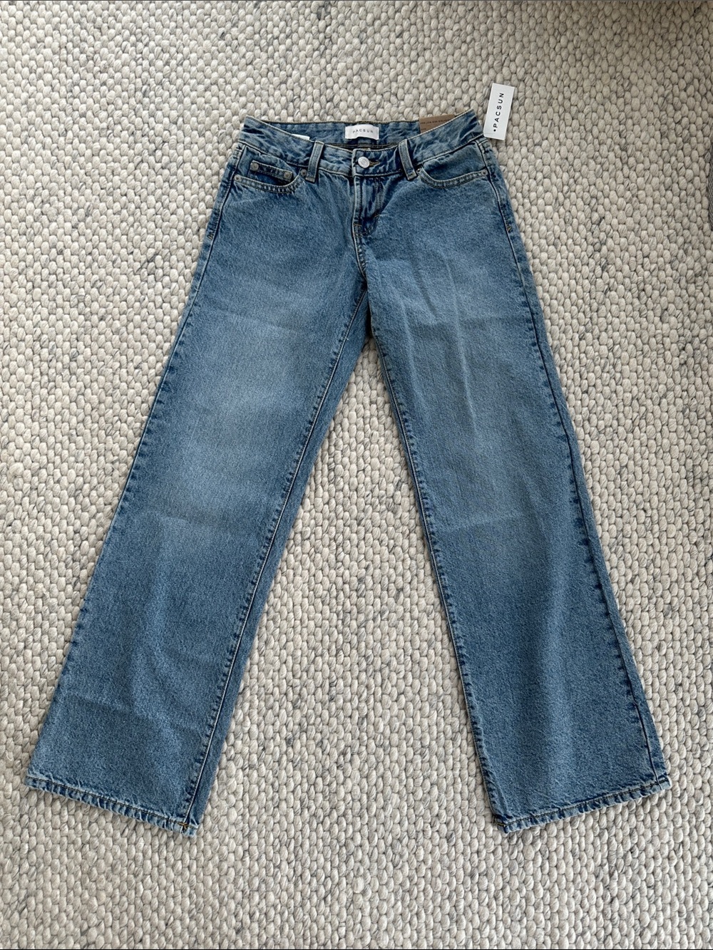 PacSun Low Rise Girlfriend Jeans in Medium Blue Denim